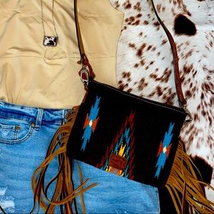 Fringe Aztec Crossbody